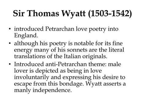 sir thomas wyatt sonnets.